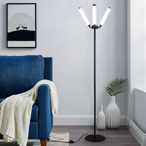 Modern Black Dimmable LED Tree Floor Lamp with Remote Control