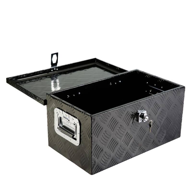 9 Gal. Aluminum Deck Box, 5 Bar Tread Tool Long Box with Lock