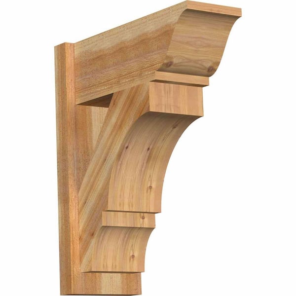 Ekena Millwork 8 in. x 24 in. x 20 in. Western Red Cedar Balboa Traditional Rough Sawn Outlooker