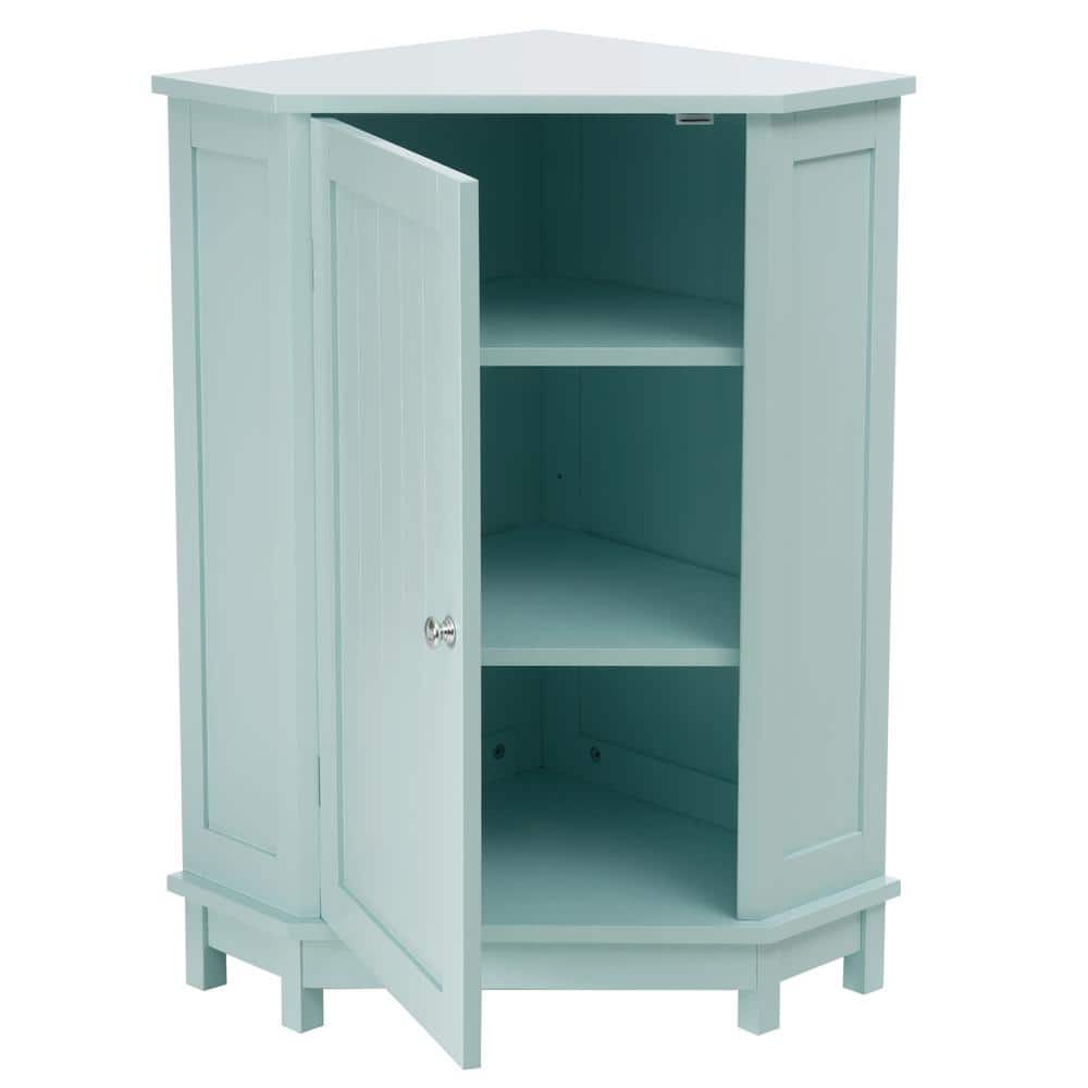 24.8 in. D x 17.5 in. W x 27.5 in. H Corner Assembled MDF Green Modern Tria