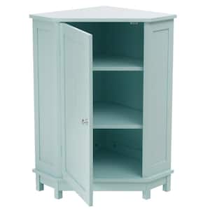 24.8 in. D x 17.5 in. W x 27.5 in. H Corner Assembled MDF Green Modern Triangle Bathroom Kitchen Cabinet with Shelf