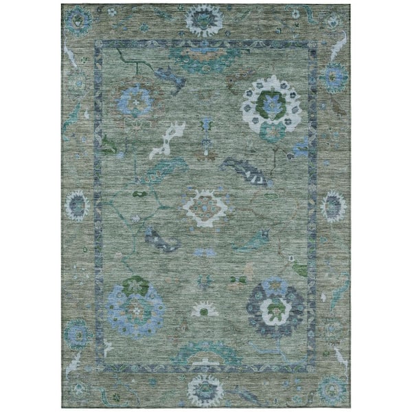 Addison Rugs Chantille Machine Washable Indoor/Outdoor Abstract ACN2229 Aloe 8 ft. x 10 ft. Area Rug