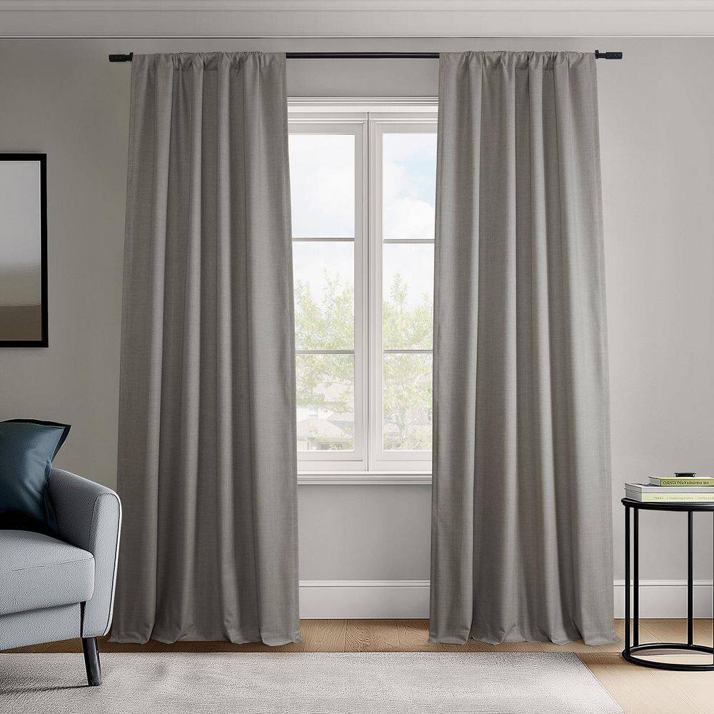 Light Steel Grey Gray Vienna Basic Linen 50 in. W x 96 in. L Rod Pocket Blackout Curtain Pair (Set of 2) price history on PriceWatchPro