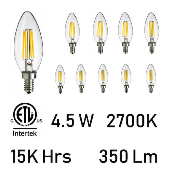 CWI Lighting 4.5 Watt E12 LED Bulb 2700K (Set of 10)