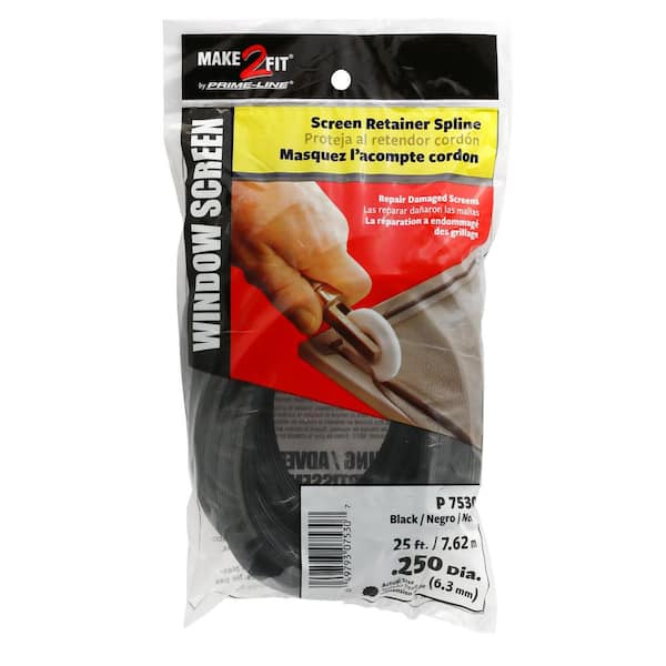 Prime-Line 0.25 in. x 25 ft. Roll Screen Spline in Black