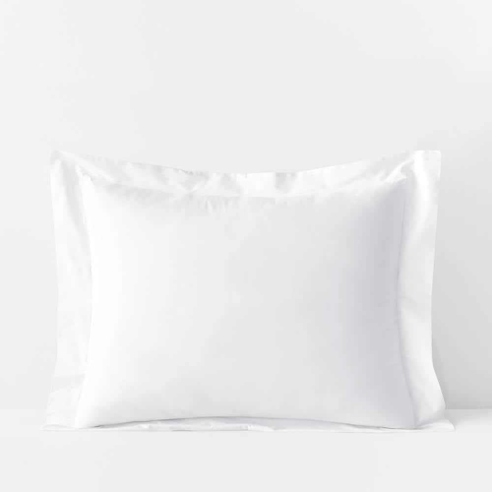 The Company Store White Solid 400Thread Count Supima Cotton Percale