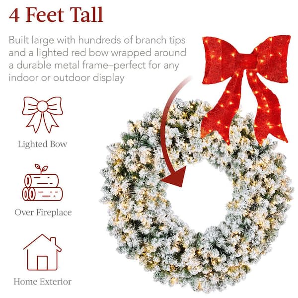 Best Choice Products 48 in. Pre-Lit Artificial Flocked Fir