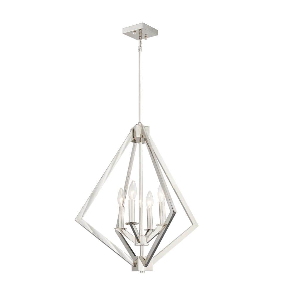 4-Light Nickel Candle-Style Chandelier
