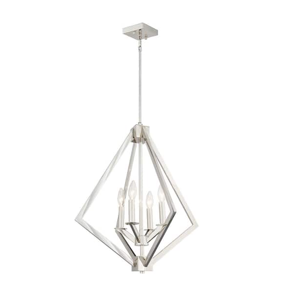 Unbranded 4-Light Nickel Candle-Style Chandelier