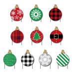 8.5 in. x 11 in. Black, Red and Green Ornaments - Lawn Decor Outdoor Holiday and Christmas Yard Decorations (10-Piece)