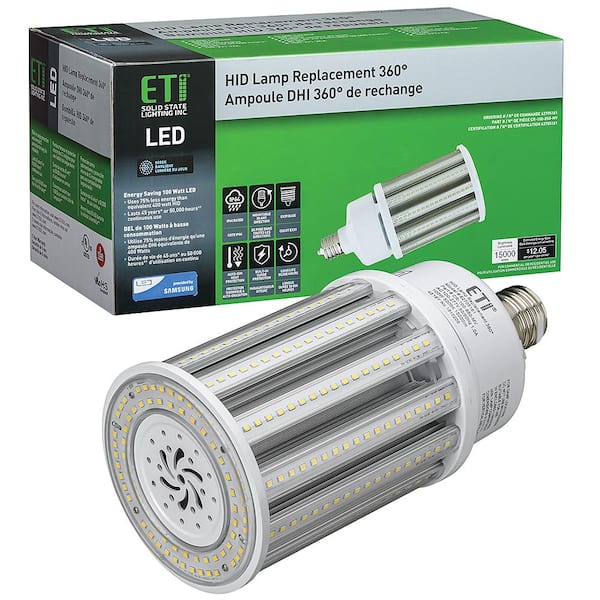 ETi 8 in. 400-Watt Equivalent Corn Cob EX39 Mog LED Light HID Replacement 360-Degree 100-Watt 15,000 Lumens 5000K Daylight