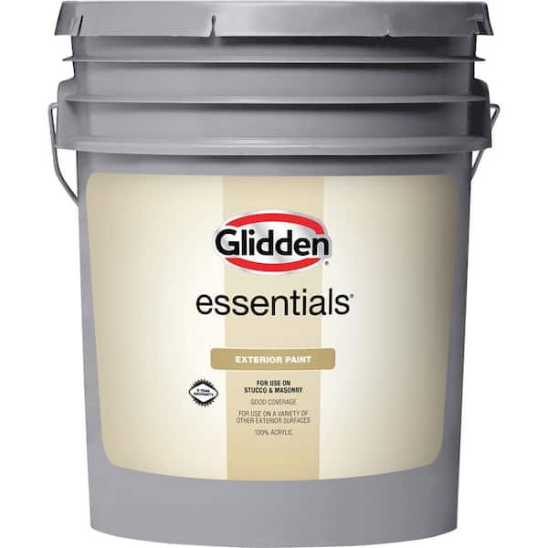 Glidden Essentials 5 gal. PPG1086-3 Almond Cream Flat Exterior Paint  PPG1086-3EX-05F - The Home Depot