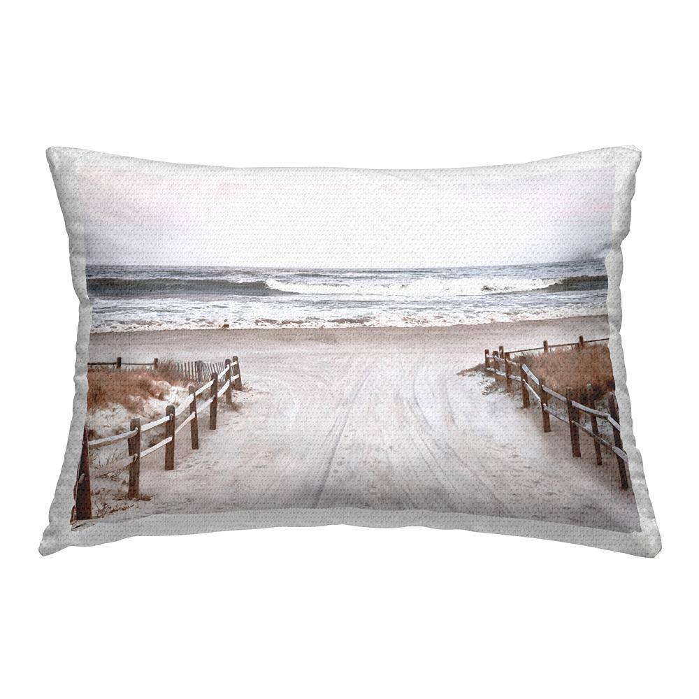Sandy Beach Path Grey Rectangular Outdoor Throw Pillow price history on PriceWatchPro