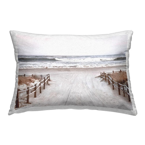 Stupell Industries Sandy Beach Path Grey Rectangular Outdoor Throw Pillow