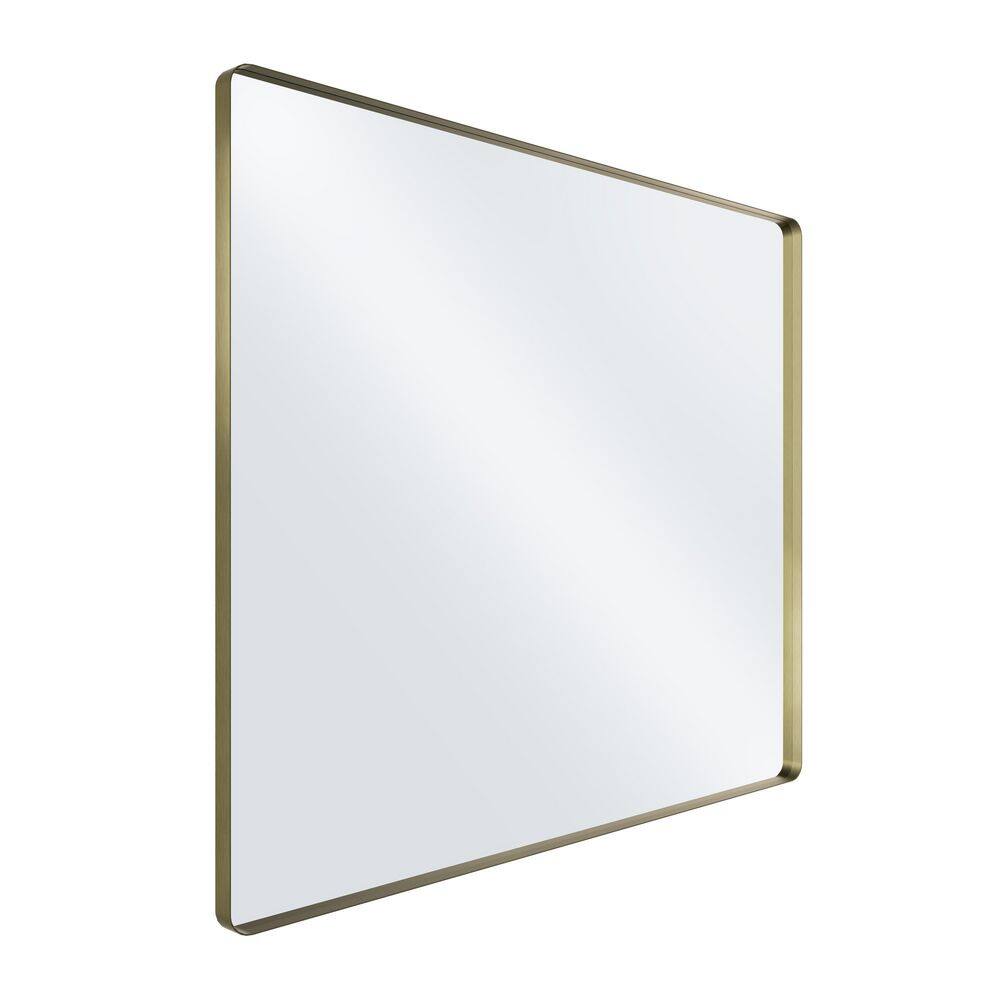 48 in. W x 40 in. H Rounded Rectangle Framed Wall Bathroom Vanity Mirror in Bronze price history on PriceWatchPro