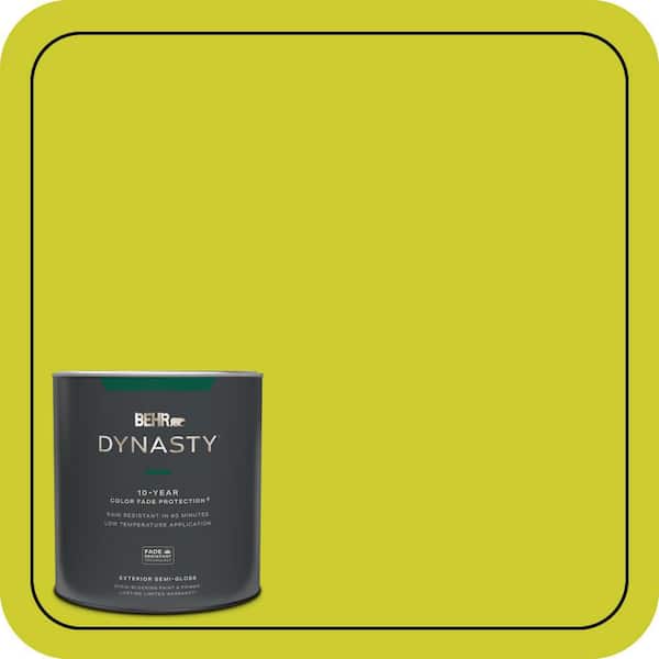 BEHR DYNASTY 1 qt. #S-G-400 Lime Pop Semi-Gloss Exterior Stain-Blocking Paint & Primer