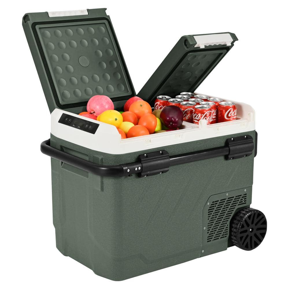 52 Qt. Portable Fridge Car Refrigerator Dual Zone Electric Cooler 12-Volt C
