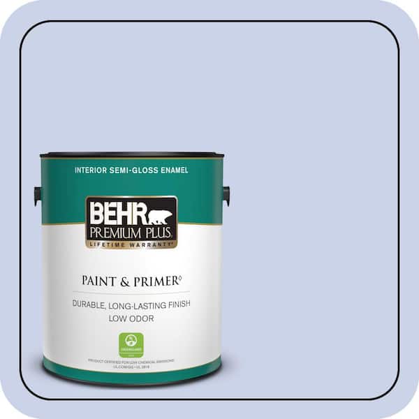 BEHR PREMIUM PLUS 1 gal. #600A-2 Lazy Sunday Semi-Gloss Enamel Low Odor Interior Paint & Primer