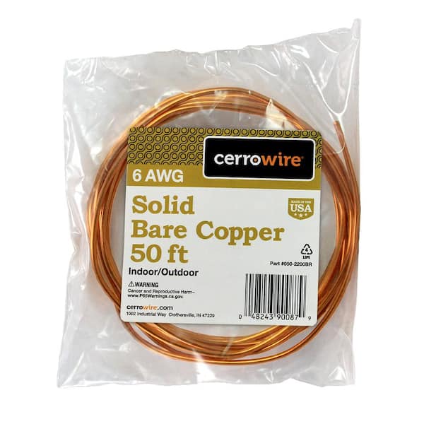 Cerrowire 50 ft. 6-Gauge Solid SD Bare Copper Grounding Wire