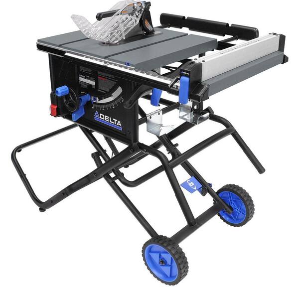 Delta 15 Amp 10 in. Left Tilt Portable Jobsite Table Saw with Rolling Stand