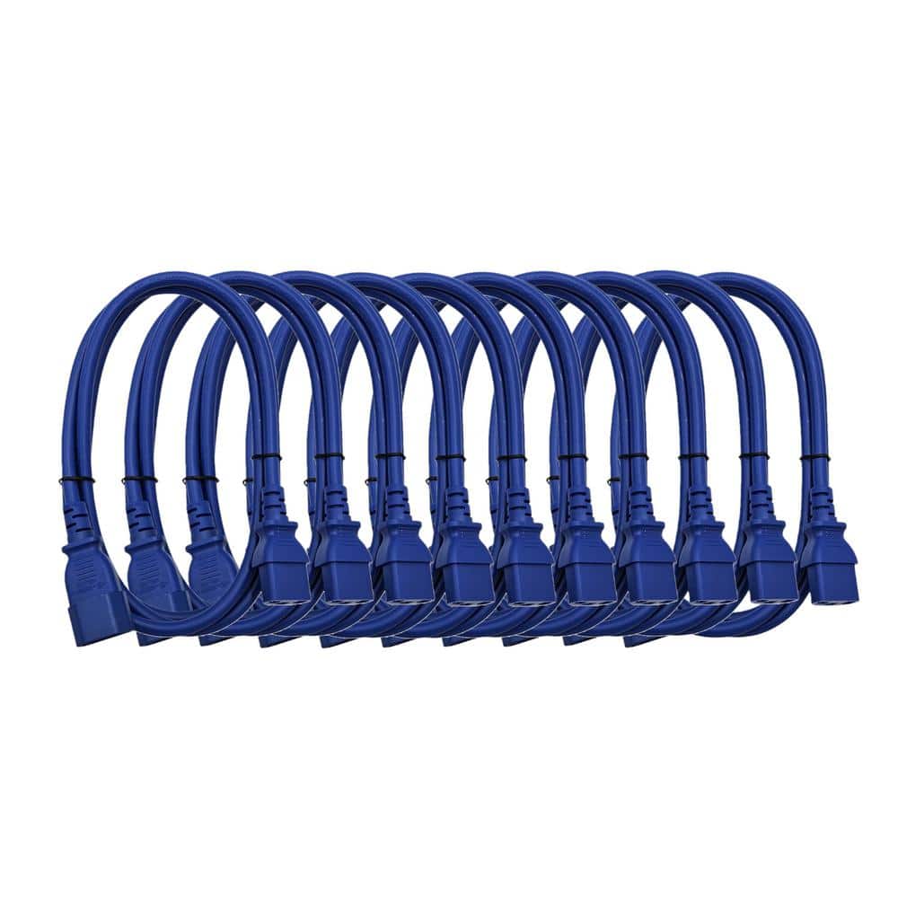 6 ft. AC Power Extension Cord (18AWG) / 3-Conductors / (C13 to C14) / Indoor (Blue) 10-Pack price history on PriceWatchPro