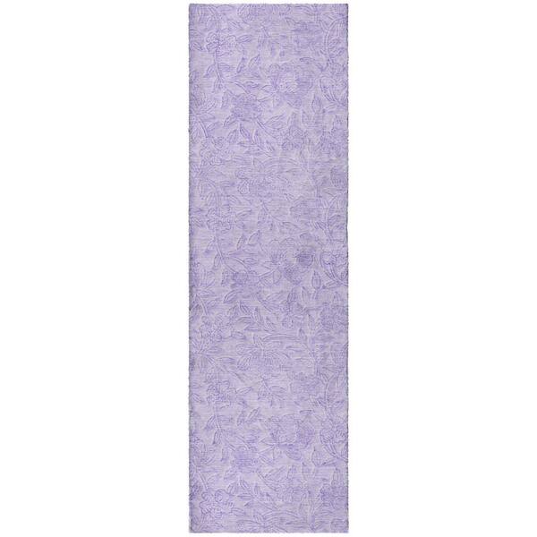 Dream Shag Premium Machine Washable Abstract ADS782 Lilac 2 ft. x 7 ft. Runner Rug