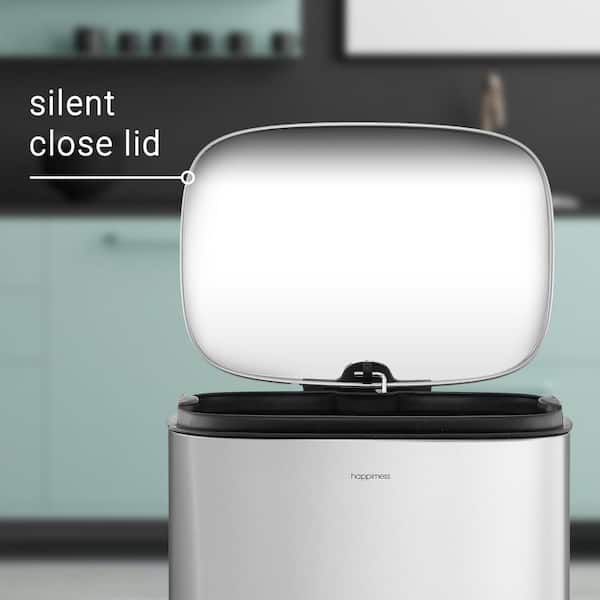 happimess - Curtis 8 Gal. Chrome Step-Open Trash Can