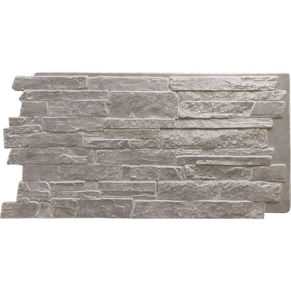 Ekena Millwork Acadia Ledge 49 in. x 1 1/4 in. Grey Granite Stacked ...