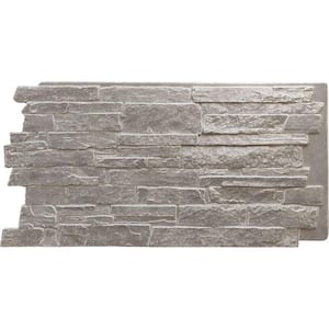 Acadia Ledge 49 in. x 1 1/4 in. Grey Granite Stacked Stone, StoneWall Faux Stone Siding Panel