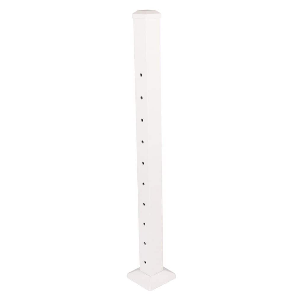 Cable Rail 2-1/2 in. x 2-1/2 in. x 39 in. Textured White Aluminum End Post for Cable Railing System price history on PriceWatchPro