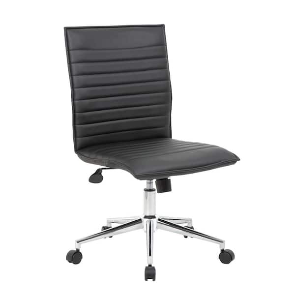 BOSS Office Products Black Contemporary Armless Desk Chair B9534C