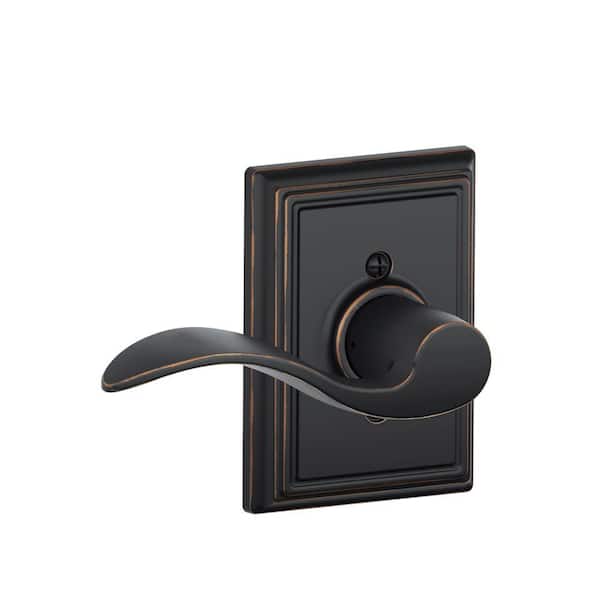 Schlage Accent Aged Bronze Left Handed Dummy Door Handle with Addison Trim