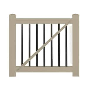 Weatherables Vilano 3 Ft. X H 6 Ft. W Vinyl Khaki Stair Railing Kit WKR ...