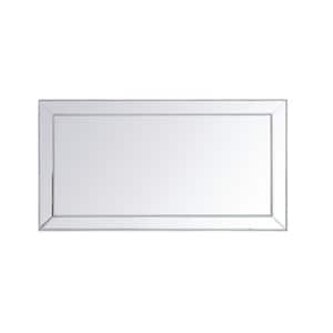 Timeless Home 60 in. W x 32 in. H x Contemporary Frameless Rectangle Antique Silver Mirror