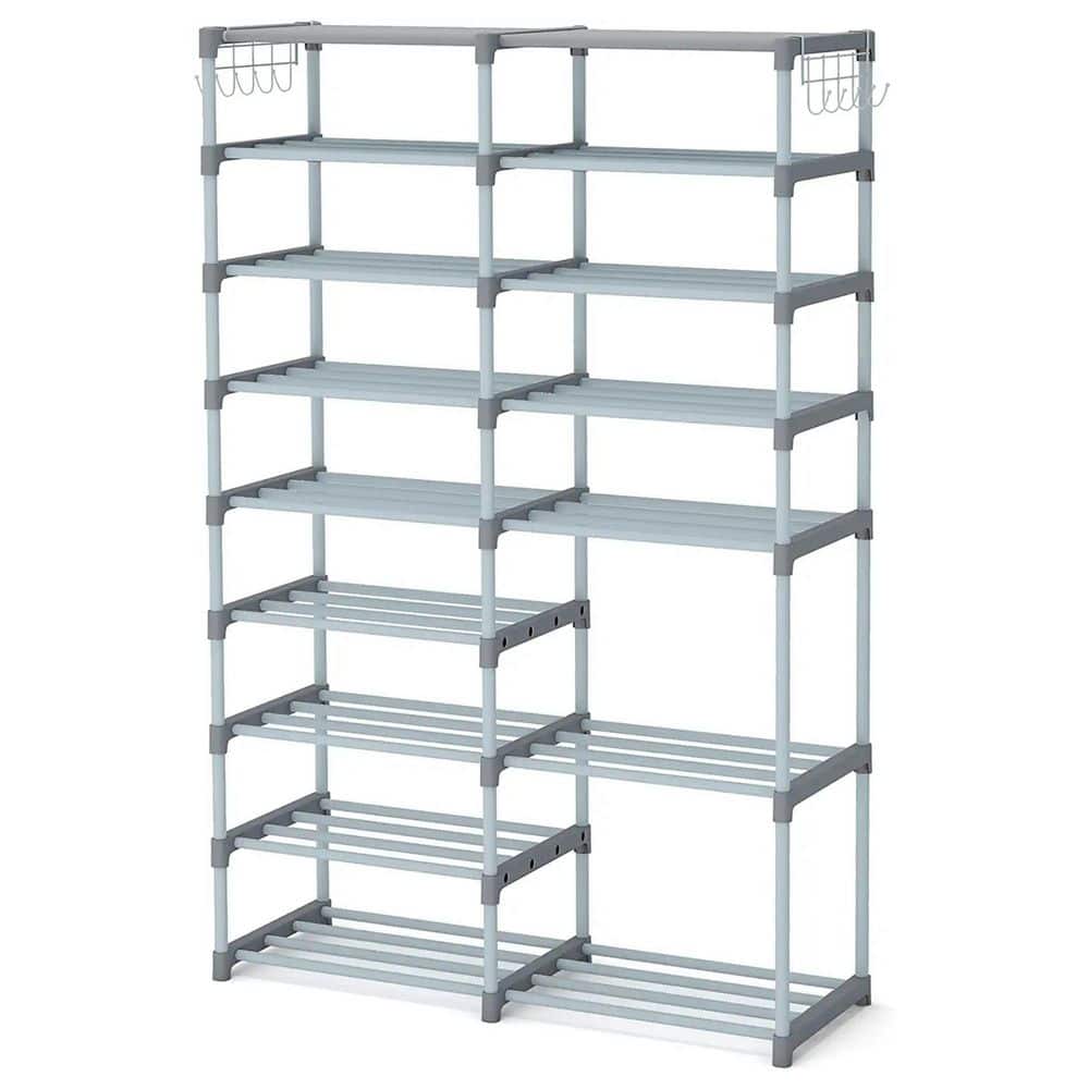  Tribesigns 10 Tier Shoes Rack with Non-Woven Cover, Grey, 50  Pair Large Capacity, Easy Assembly, Non-Woven Fabric and Iron Tube : Home &  Kitchen