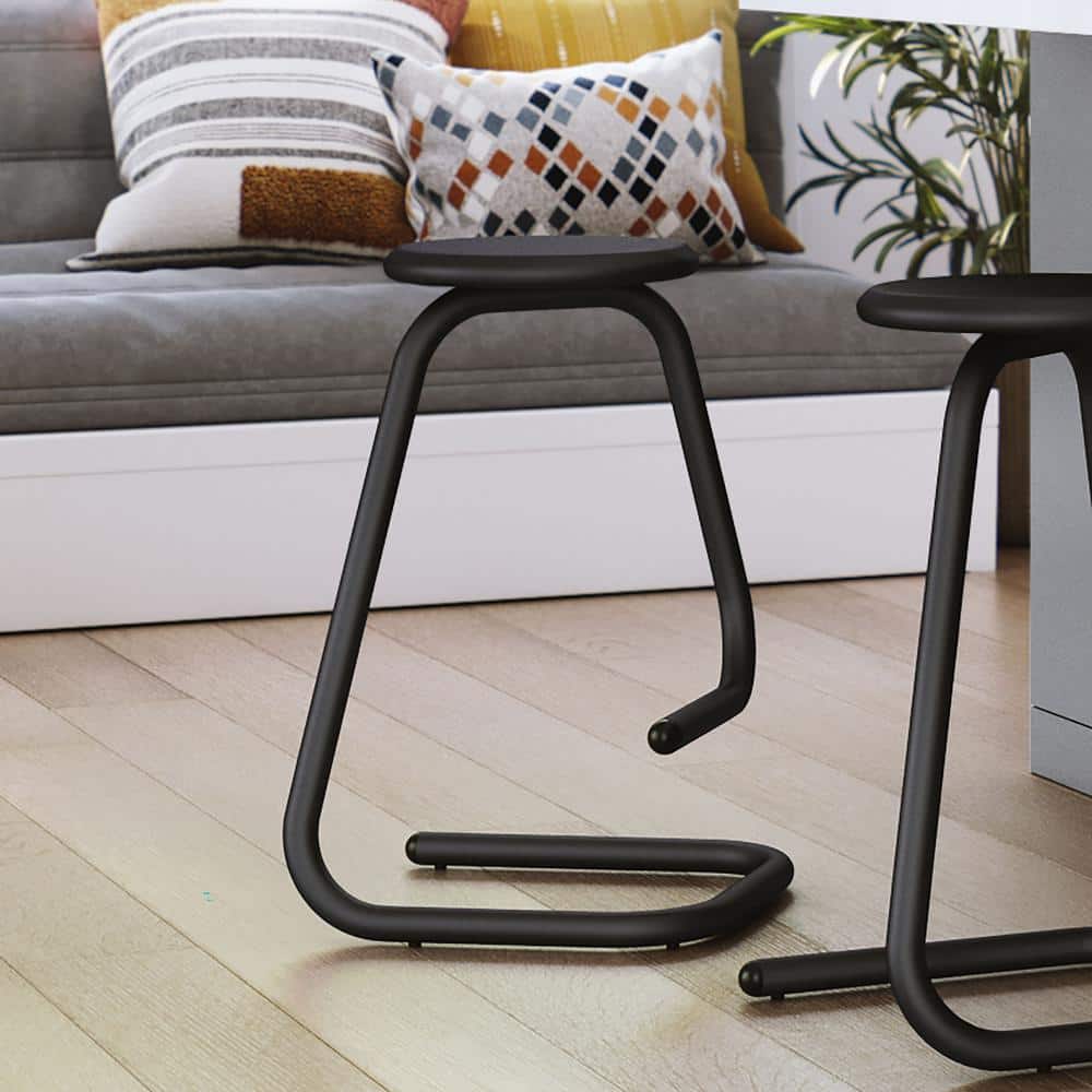Amisco Paperclip70 26 in. Black Metal Counter Stool 44070-26WE