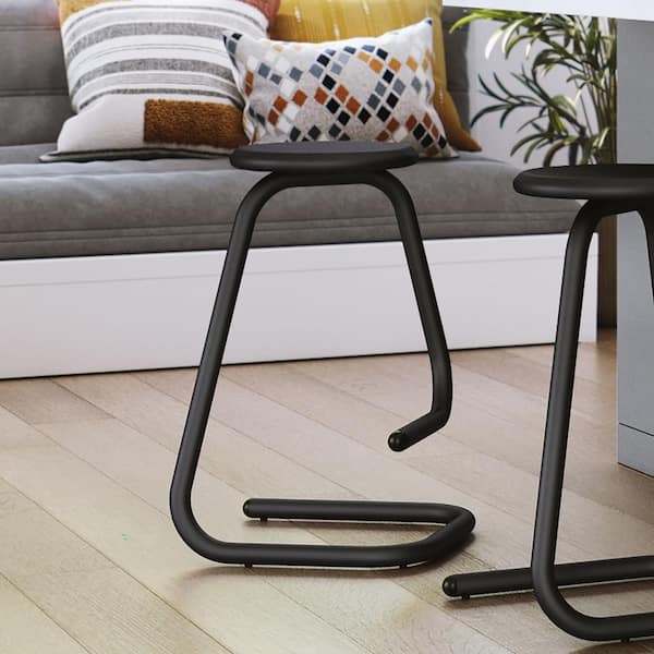 Amisco Paperclip70 26 in. Black Metal Counter Stool