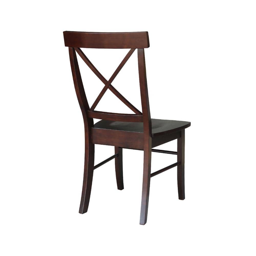 Java High Cross Back Solid Wood Side Chair Set