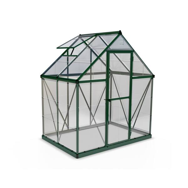 Canopia By Palram Harmony 6 Ft X 4 Ft Green Clear Diy Greenhouse Kit The Home Depot