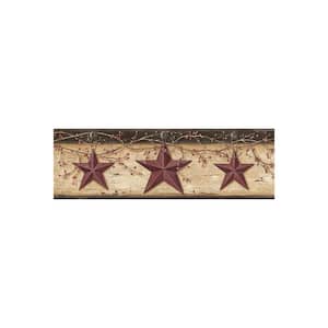 Graham Sand Rustic Star Trail Red Wallpaper Border Sample