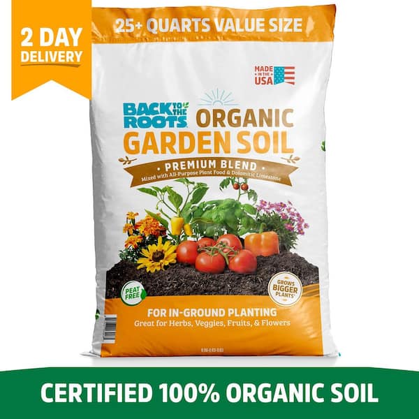Back to the Roots Organic Garden Soil (1 cu.ft.) Peat-Free, Blended with Organic Fertilizer