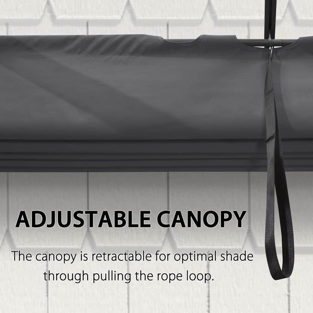 Gray Aluminum 9.5' x 13' Retractable Pergola with Canopy