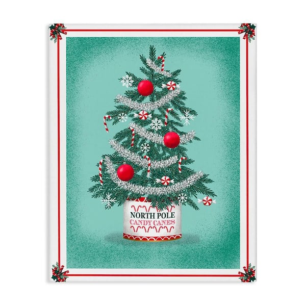 North Pole Candy Cane Tree by Jilly Jack Designs Unframed Graphic Art Print Typography 20 in. x 16 in.