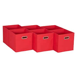 11 in. H x 11 in. W x 11 in. D Red Cube Storage Bin