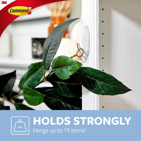 Adhesive Hooks Hanging Ceiling & Wall: Heavy Duty Damage-Free No-Drill  Removable Self-Stick Wall Hook 6Pack White Hanger Plants Lights Bags Towels