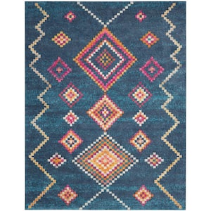 Passion Navy 7 ft. x 10 ft. Geometric Transitional Area Rug