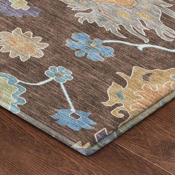 Mayfield Premium Machine Washable Abstract AMF2532 Chocolate 2 ft. x 3 ft. Accent Rug