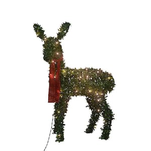 36 in. Topiary Fawn, with 80 Lights Knock Down