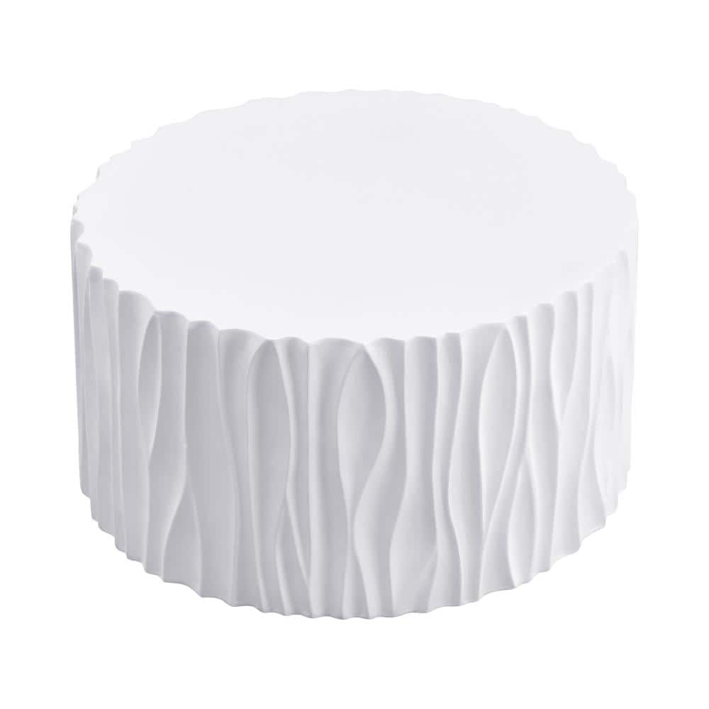 26.77 in MGO Round White Outdoor Coffee Table for Patio price history on PriceWatchPro