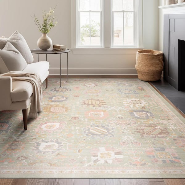 Crestwood Sage 5 ft. x 7 ft. Oriental Indoor Area Rug